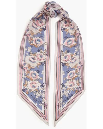 Zimmermann Schal aus einer baumwoll-seidenmischung mit floralem print - Weiß