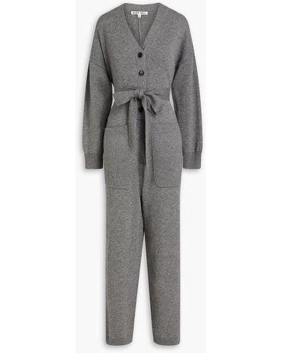 Alex Mill Belted Merino Wool And Cotton-blend Jumpsuit - Grey