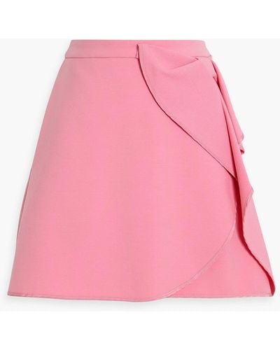 RED Valentino Ruffled Crepe Mini Skirt - Pink
