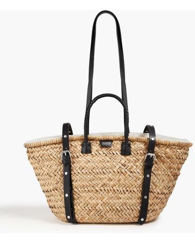 Claudie Pierlot Apanier Studded Straw Tote - Natural