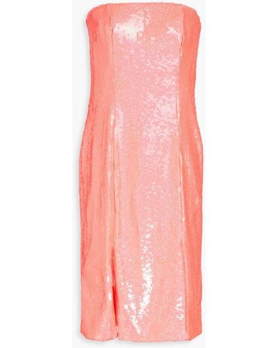 Aidan Mattox Strapless Sequin-embellished Jersey Mini Dress - Pink