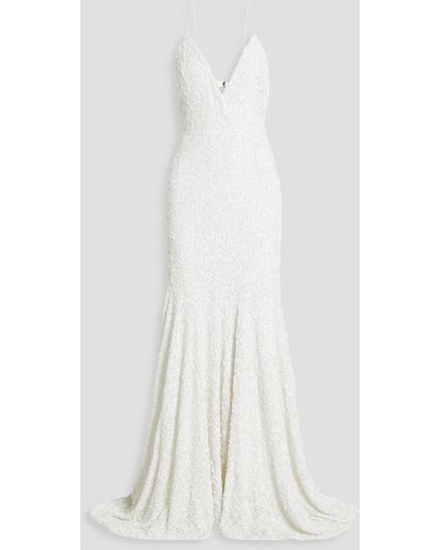 ROTATE BIRGER CHRISTENSEN Sequined Tulle Bridal Gown - White