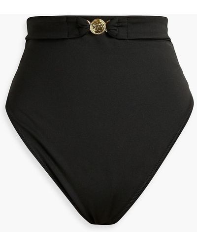 Caroline Constas Embellished High-rise Bikini Briefs - Black