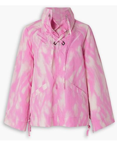 Ganni Tie-dyed Shell Raincoat - Pink
