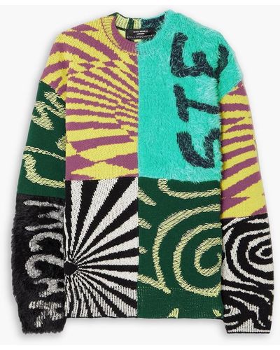 Stella McCartney Ed curtis pullover aus jacquard-strick aus wolle in patchwork-optik - Grün
