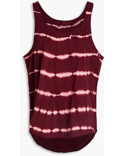 The Upside Issy Tie-dyed Cotton-jersey Tank - Red