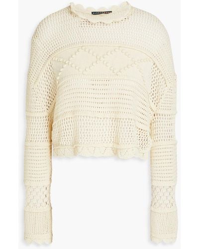 ALEXACHUNG Cotton-blend Crochet Top - Multicolour