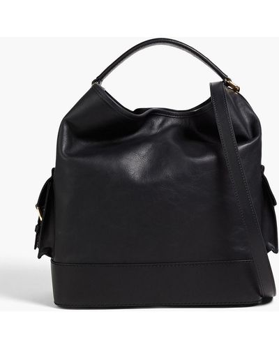 Alberta Ferretti Leather Bucket Bag - Black