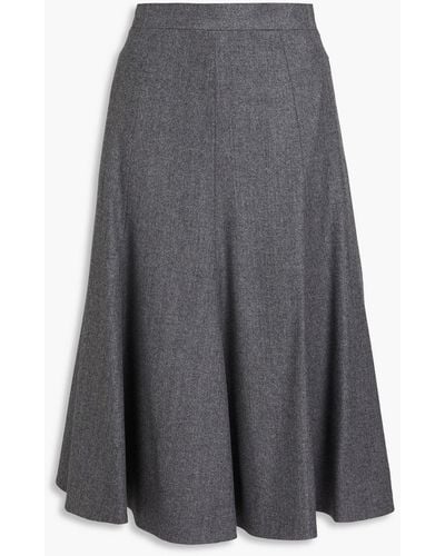 Thom Browne Wool-flannel Midi Skirt - Grey