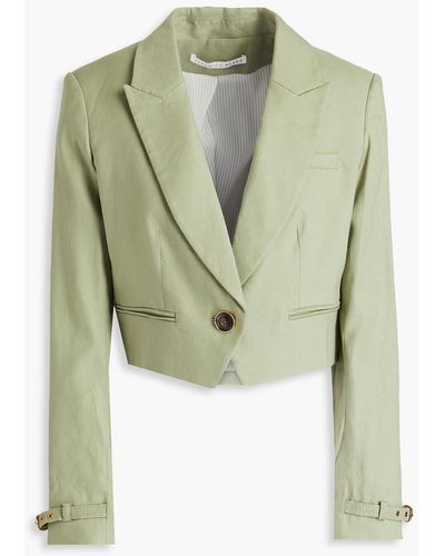 Veronica Beard Girard cropped blazer aus einer leinenmischung - Grün