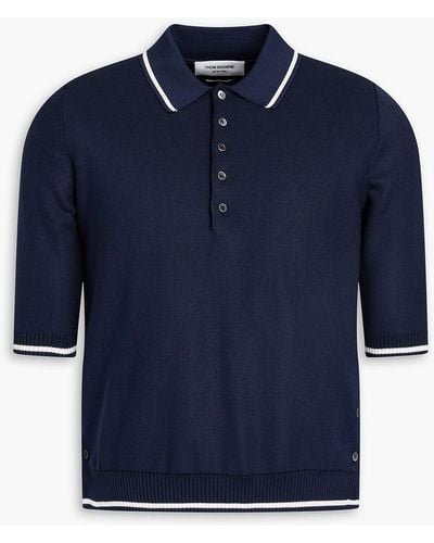 Thom Browne Poloshirt aus piqué aus einer seiden-baumwollmischung - Blau