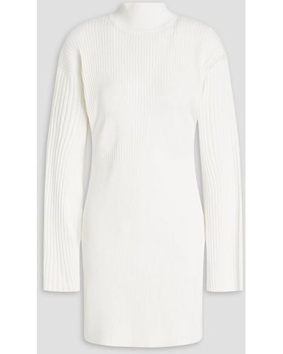 Hervé Léger Ribbed-knit Mini Dress - White