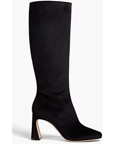Alberta Ferretti Velvet Knee Boots - Black