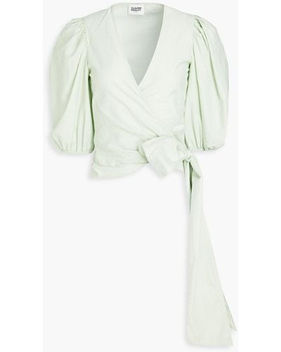 Claudie Pierlot Cotton-blend Wrap Top - White