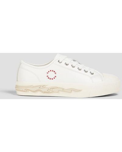 Sandro Logo-print Leather Sneakers - White