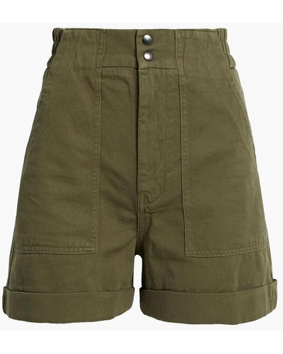 Maje Cotton-twill Shorts - Green