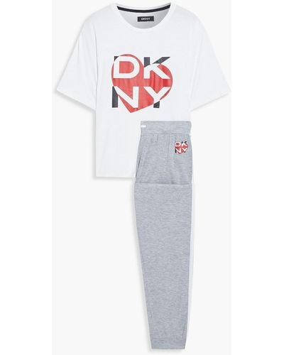 DKNY Pyjama aus stretch-jersey mit print - Grau