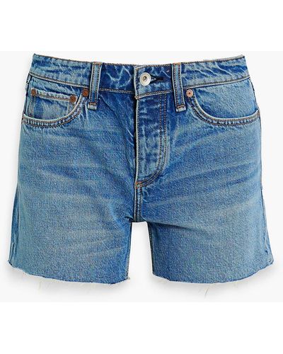 Rag & Bone Dre Faded Denim Shorts - Blue