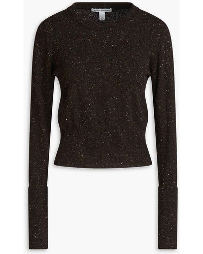 Autumn Cashmere Cropped Donegal Cashmere Sweater - Black