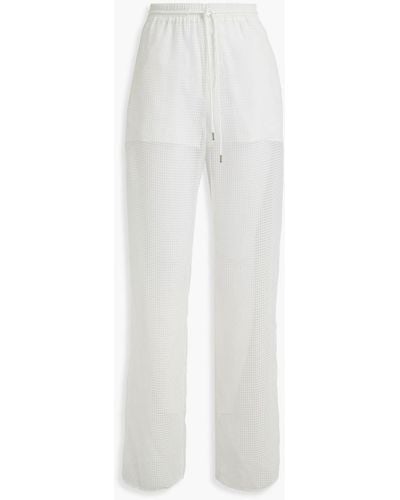 Maison Margiela Embroidered Organza Straight-leg Pants - White