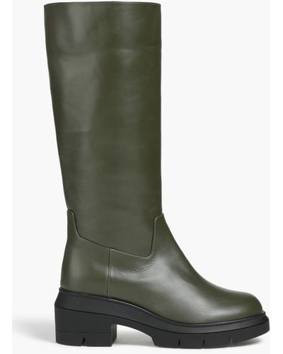 Stuart Weitzman Norah Leather Knee Boots - Green