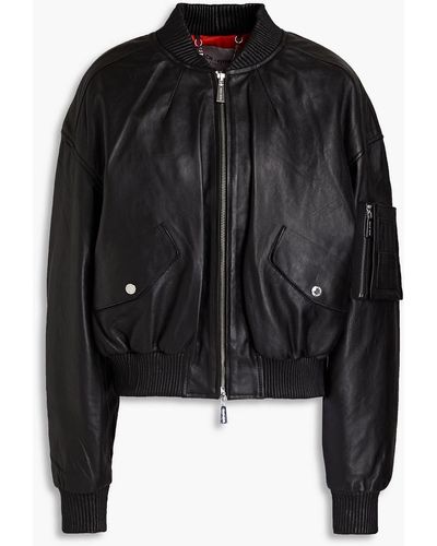 Each x Other Leather Bomber Jacket - Black