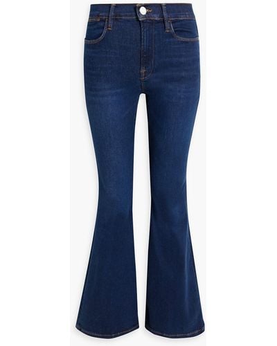 FRAME Le Pixie Sylvie Cropped High-rise Flared Jeans - Blue