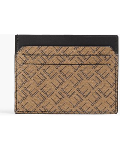 Dunhill Logo-print Textured-leather Cardholder - Brown