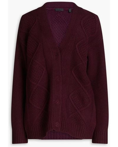 ATM Cable-knit Wool Cardigan - Purple