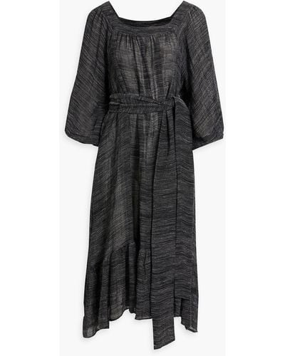 Lisa Marie Fernandez Laure Linen-blend Gauze Midi Dress - Black