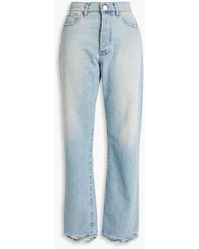 3x1 Sabina halbhohe jeans mit geradem bein in distressed-optik - Blau