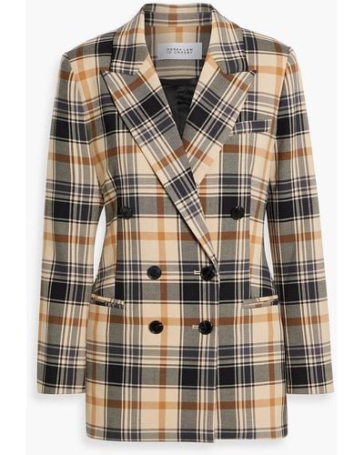 10 Crosby Derek Lam Double-breasted Checked Twill Blazer - Natural
