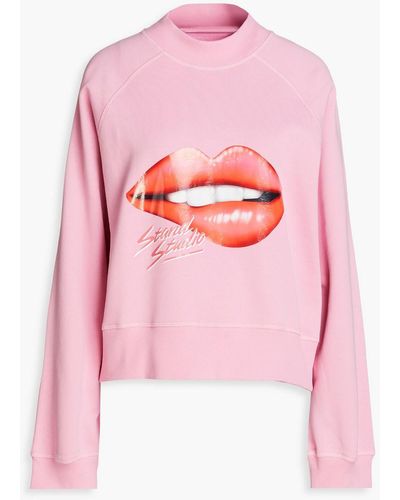 Stand Studio Oversized Printed Cotton-fleece Sweatshirt - Pink