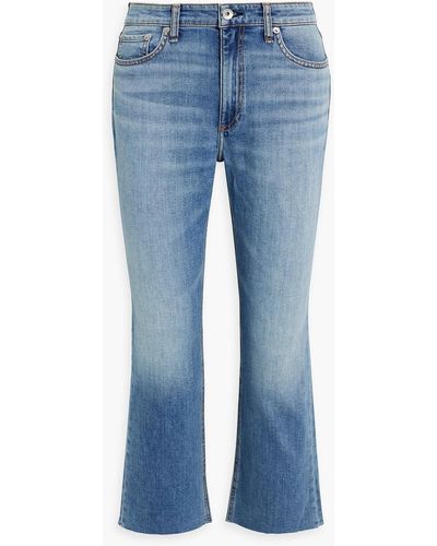 Rag & Bone Nina Frayed High-rise Kick-flare Jeans - Blue