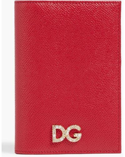 Dolce & Gabbana Pebbled-leather Passport Cover - Red