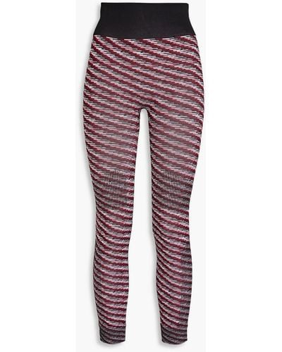 adidas By Stella McCartney Jacquard-knit leggings - Red