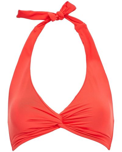 Jets by Jessika Allen Jetset Twist-front Halterneck Bikini Top - Red