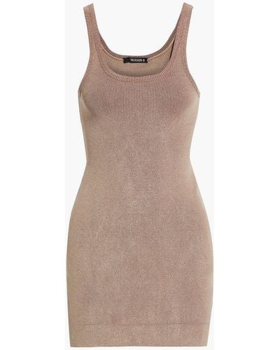 Yeezy Faded Ribbed-knit Mini Dress - Natural