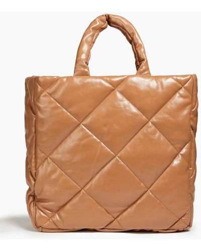 Stand Studio Assante Quilted Faux Leather Tote - Brown