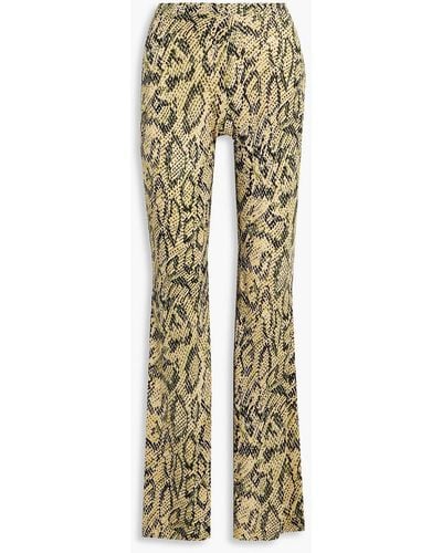 Diane von Furstenberg Caspian Printed Jersey Flared Pants - Metallic
