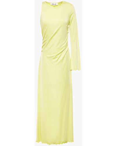 Diane von Furstenberg Kylie Asymmetric Ruched Stretch-jersey Gown - Yellow