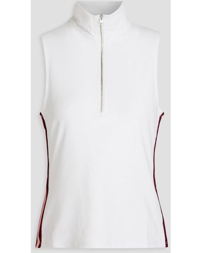 The Upside Match Player Stretch-jersey Half-zip Top - White