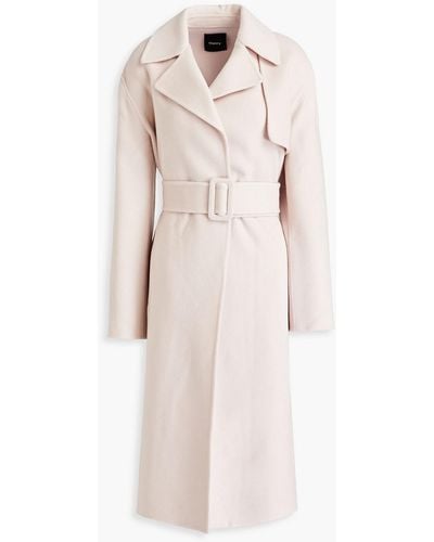 Theory Wool And Cashmere-blend Felt Coat - Natural