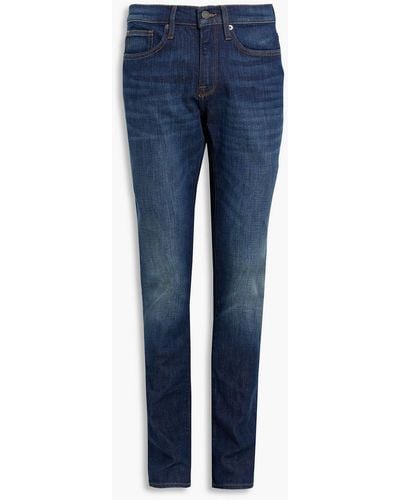 FRAME L'homme Slim-fit Faded Denim Jeans - Blue
