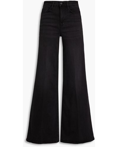 FRAME High-rise Wide-leg Jeans - Black