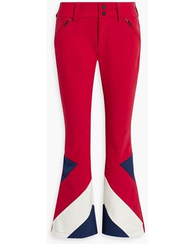 Perfect Moment Bootcut Striped Ski Pants - Red