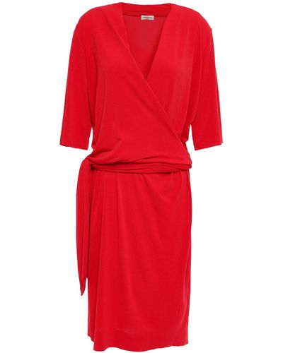By Malene Birger Qizi Wrap-effect Stretch-crepe Dress Crimson - Red