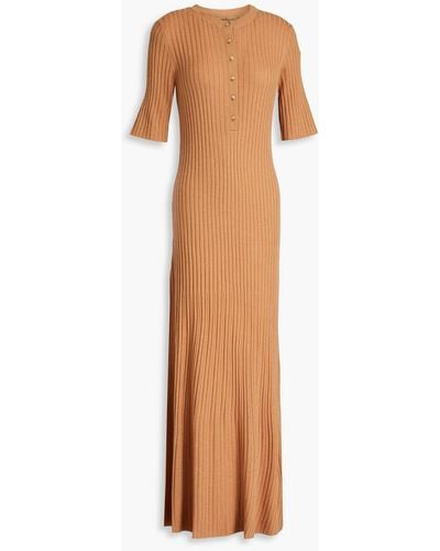 Loulou Studio Erdan Ribbed Wool And Cashmere-blend Maxi Dress - Brown