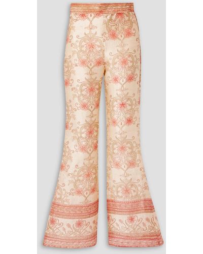 Savannah Morrow Tahimsa Printed Silk Flared Trousers - Pink