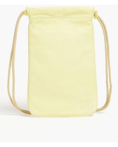 Zimmermann Embroidered Leather Shoulder Bag - Yellow